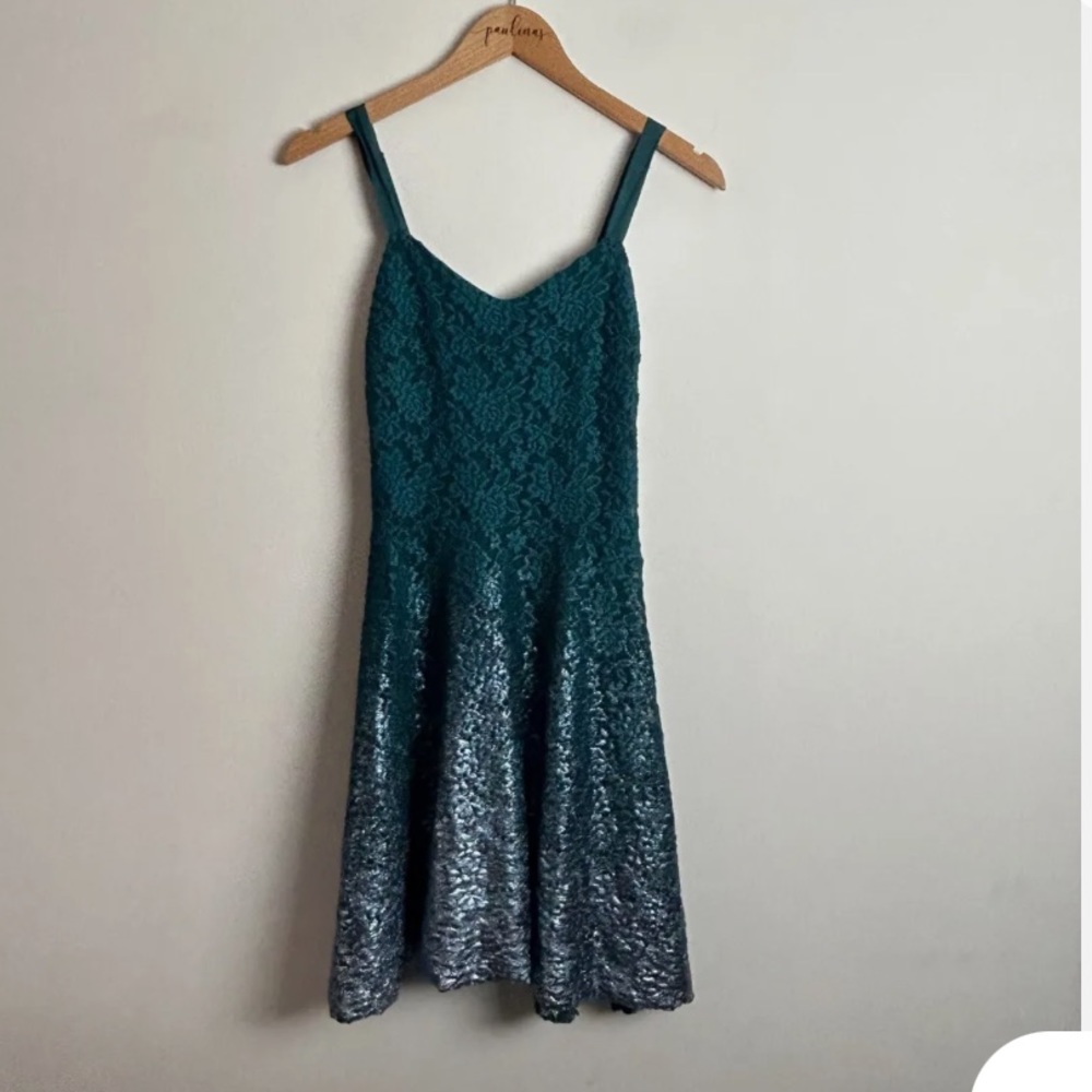 Free People never worn Teal skater style dress